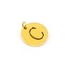 New titanium steel English letter DIY pendant fashionable stainless steel round hollow letter pendant