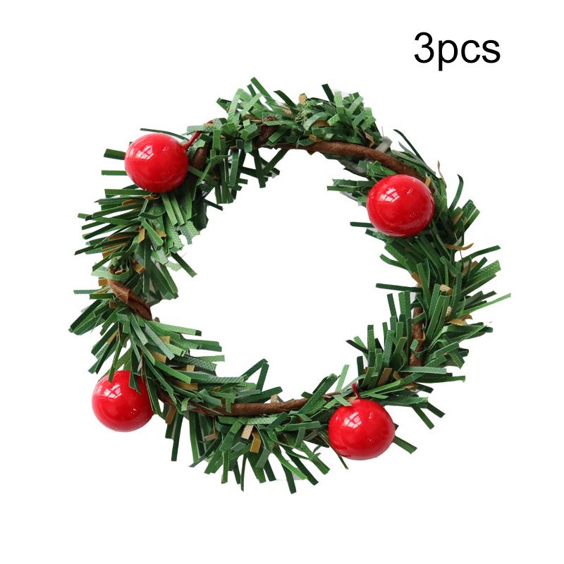 3 шт. Рождественский держатель для кольца для салфетки, пряжка для салфетки, искусственный ротанг, рождественское украшение стола для свадебной вечеринки, отеля, дома, декор стола