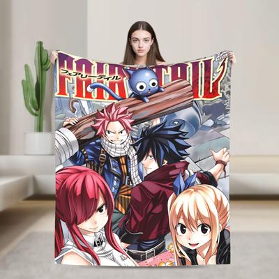Fairy Tail  Warm Soft Blanket Japanese Anime Travel Plush Throw Blanket Aesthetic Couch Chair Flannel Bedspread Sofa Bed Cover