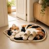 Special-shaped Cat Shaped Rug Absorbent Animal Door Mat Fashion Cat Shaped Carpet  Entryway Floor