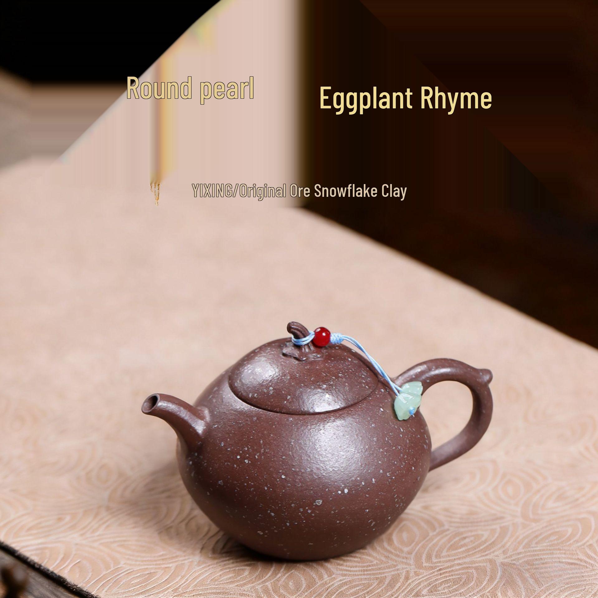 Yixing Zisha Snowflake Clay Teapot with Inner Bead Filter 200CC