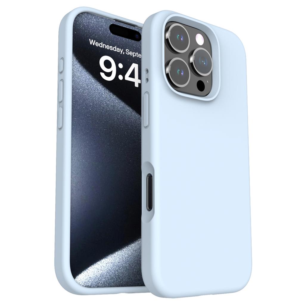 For iPhone 16 Pro Magnetic Case PC+Liquid Silicone Anti-Scratch Phone Cover