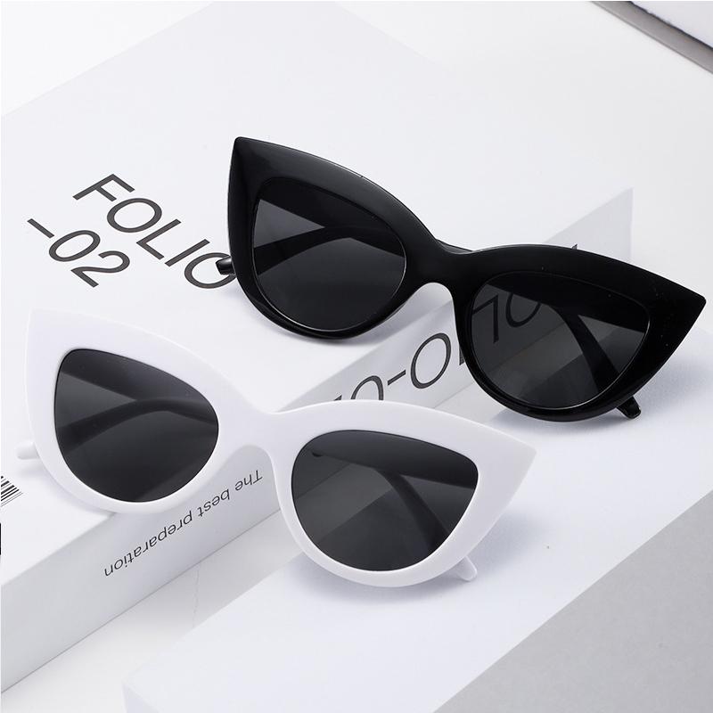 2pcs Fashion Cat Eye Sunglasses Woman Vintage Large Frame Brand Gradient Design Glasses Sun Glasses for Female UV400 Eyewear