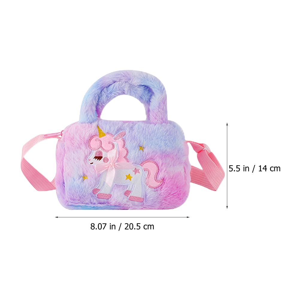 TENDYCOCO Einhorn Umhängetasche für Mädchen, Crossbody Tasche, Beutel, Schultasche für Kinder, Niedliches Plüschtier Design, Leicht, Perfekt für den Kindergarten,