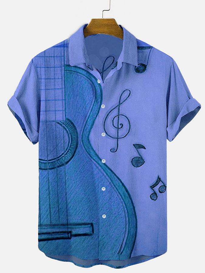 Summer Large Size Men's Casual Fashion 3D Digital Printing Short Sleeve Shirt Men's