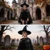 Spiders Costume Adult Cape Tights Necklace Chocker Earings Mask and Witch Hat Halloween Costume Outfit for Women