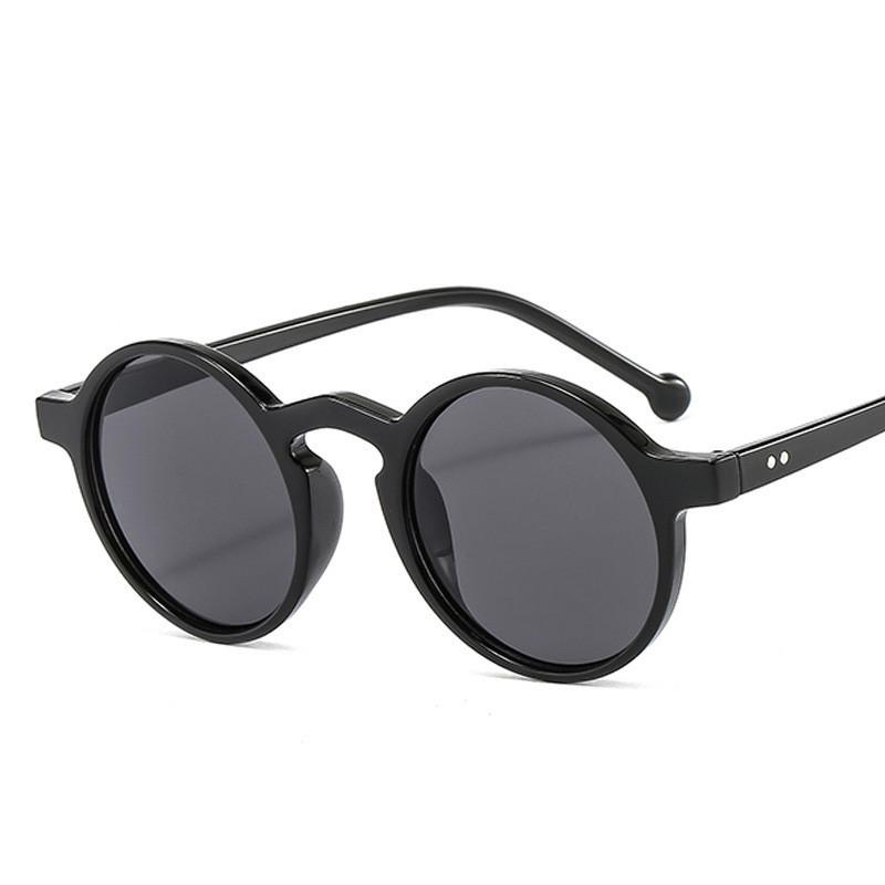 

Classic Small Round Sunglasses Women Men Punk Steampunk Vintage Goggles Black Shades UV400 Protection with bag and cloth