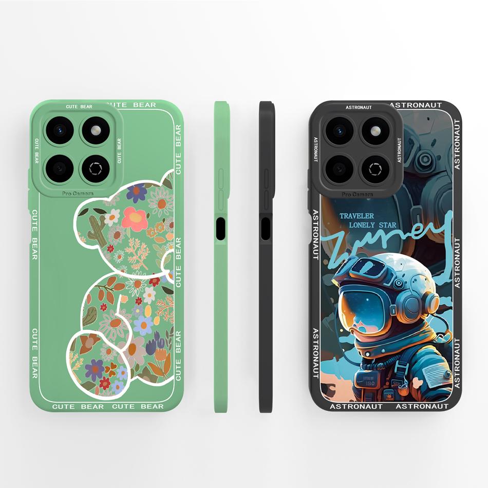 For Honor 200 Smart 5G Case Cute Panda Camera Protection Back Cover For Honor 200Smart Soft Liquid Silicone Phone Protectors