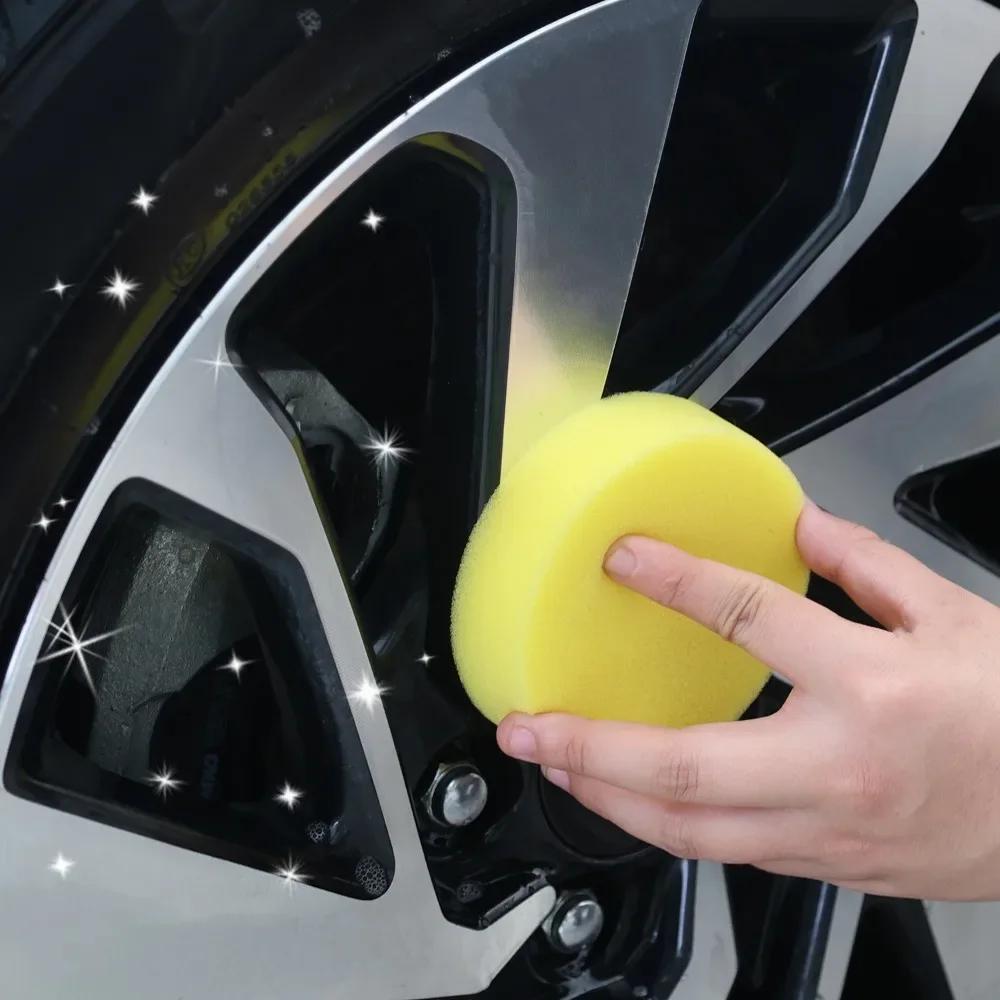 Car Waxing Sponge Round Car Waxing Polish High Density Sponge Blocks Auto Body Tire Cleaning Sponge Universal Car Cleaning Tools