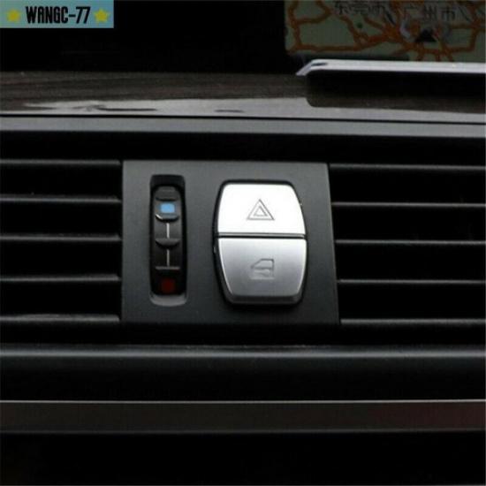 For BMW 5 series F10 F07 Car Warning Lamp Button Cover Trim Chrome Decals New