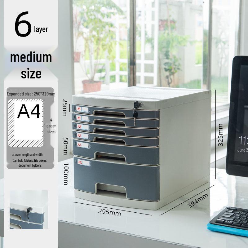 Abschließbarer mehrschichtiger A4-Desktop-Aktenschrank und Aufbewahrungsbox
