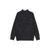 UNIQLO Solid Color Pullover Long Sleeve Half High Neck Knit Sweater Men sweater Dark-Gray 460948-08