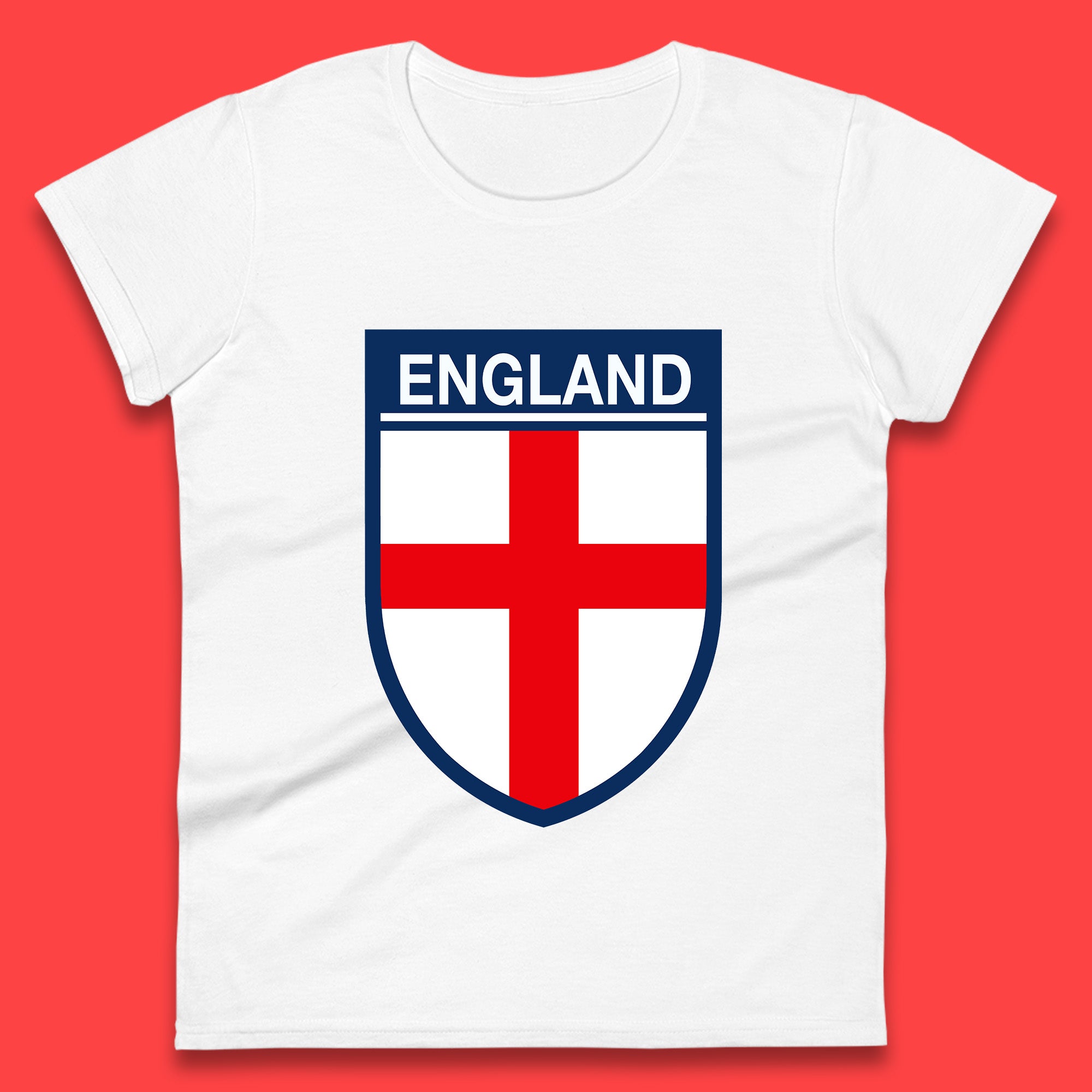 

Flag of England Shield Ladies T-Shirt Mens Tops Tees Unisex S