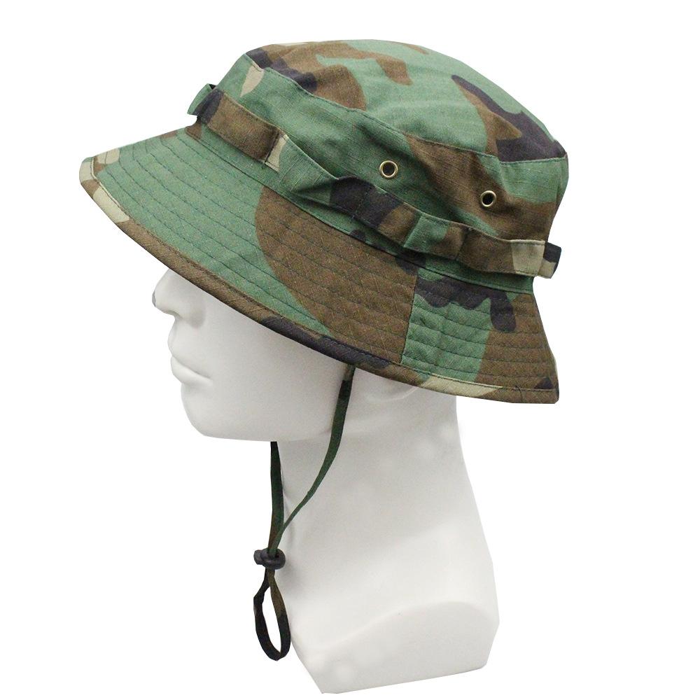 Tactical Camouflage Short Brim Bucket Hat  t Outdoor Uv Protection Fishing Hiking Hunting Hat Sun Shade Cap
