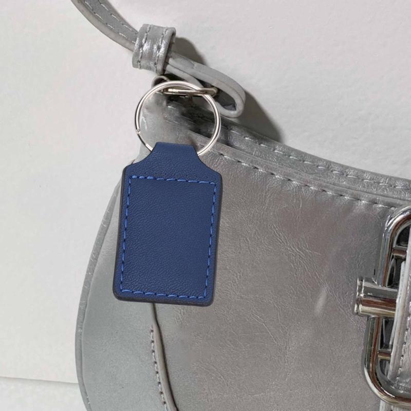 Pack Of 10 Sublimation Blank Keyring Pendant Heat Transfer PU Leather Keychains for Men Women Birthday Father's Day Gift