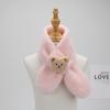 2025 Cartoon Faux Rabbit Fur Kids' Scarf: Plush Winter Neck Warmer for Boys & Girls