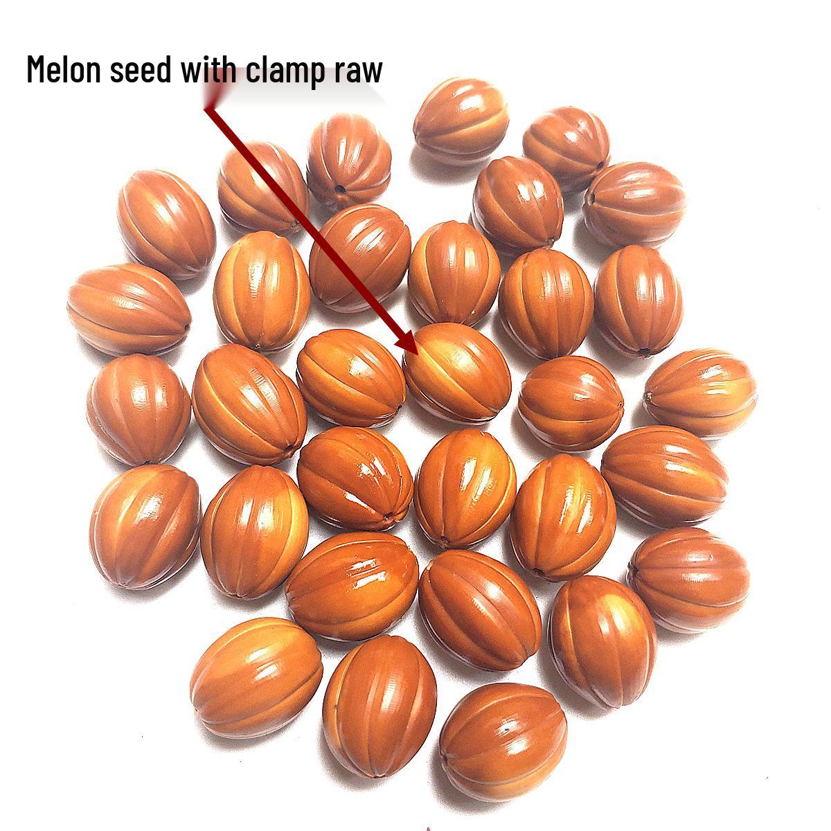 Hand-Polished Olive Pit and Melon Bead Bracelet - Red Iron Nut, Single Loop, DIY Accessory
