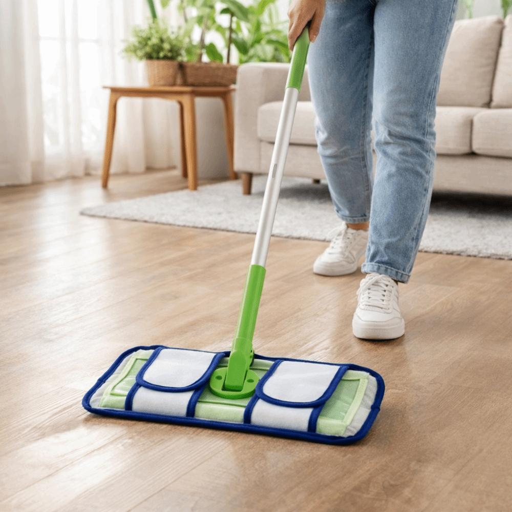 2 pieces Washable Microfiber Mop Cloth Multi-Purpose Absorbent Mop Head Replacements Wet Dry Cleaning Reusable Mop Pads