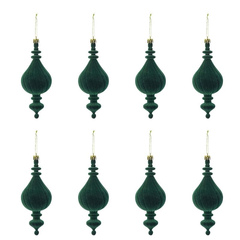 Ribbed Christmas Tree Trim with Elongated Shape and Textured Finish for Indoor Display, Wreath Styling and Tree Placement