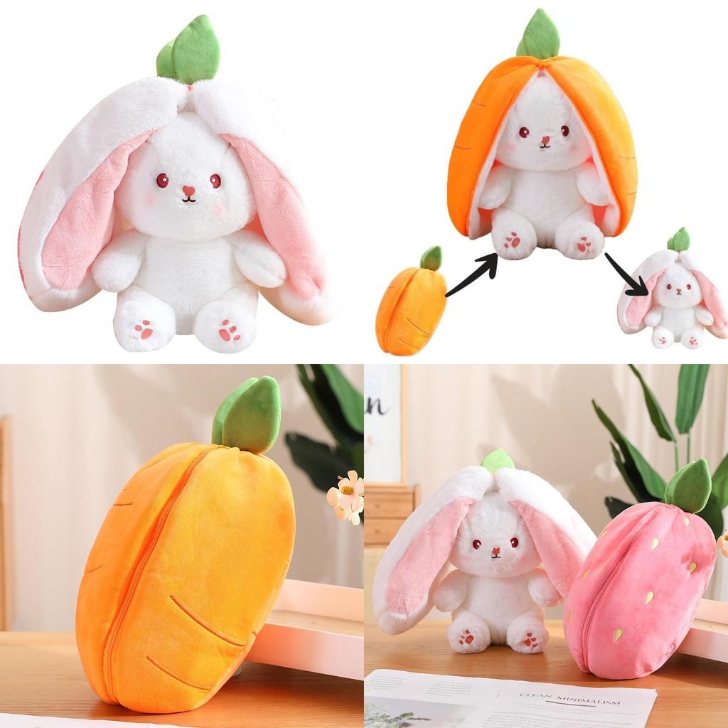 Adorable Transformable Fruit Rabbit Plush Toy