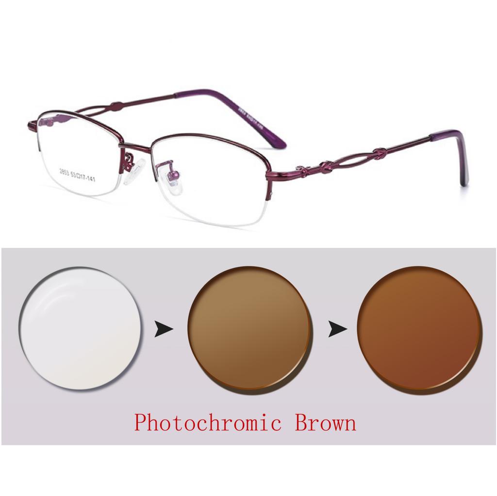 Photochromic Lens Eye Glasses Men's Women's Myopia Prescription Lenses Eyeglasses Finished Glasses Students Short Sight Eyewear 0 -0.5 -1 -1.25 -1.5