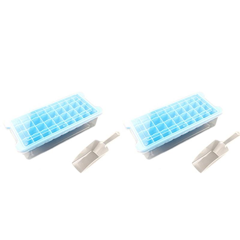 ABNO-Mini Ice Cube Tray For Freezer Small Ice Cube Tray For Freezer With 36 Easy Release Cube Ice Trays