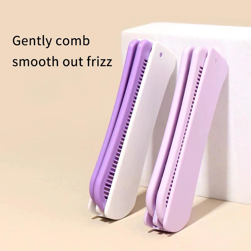 Portable Travel Folding 2-in-1 Brush Anti-static Styling Comb Professional Hair Styling Tool Special For Real Hair Wigs