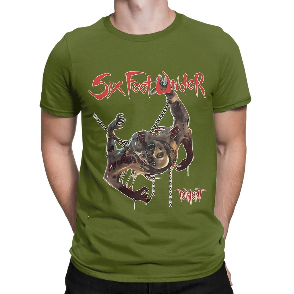 Six Feet Under Band Music Genre Funny 100 Cotton TShirt Six Feet Under Tops Tees For Unisex