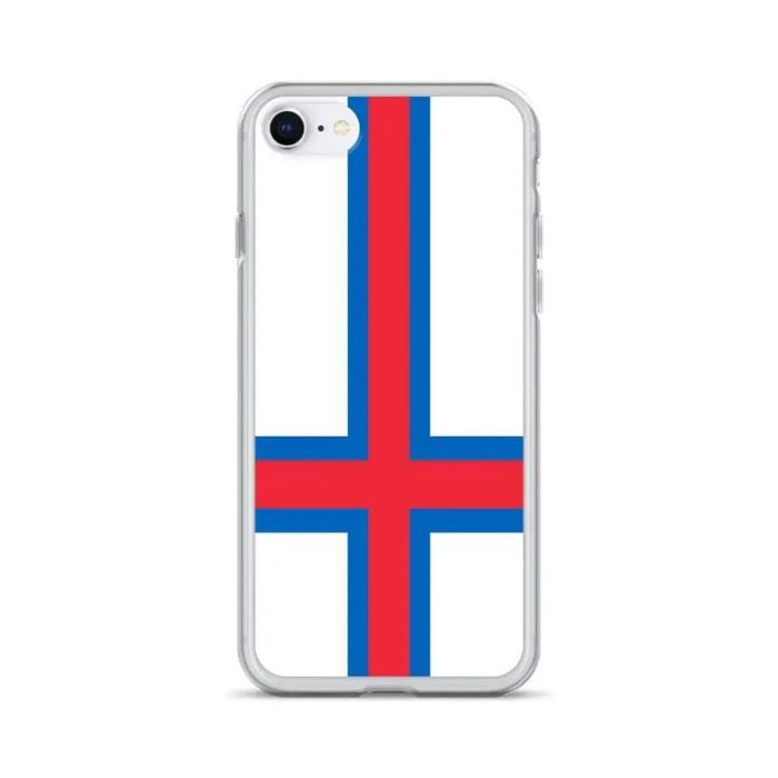 Coque iPhone - iPhone SE 2020 - Drapeau îles Féroé - Souple - Multicolore - Verticale