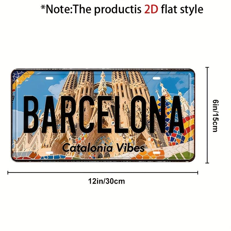 D-Moll pc Geeignet für Männerhöhlen Garagen Bars HäuserVintage Barcelona Metallwanddekoration Plakette Retro Auto-Themenschild für