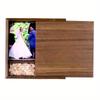 1 PCS Walnut Maple Wood Storage Box Photography Wedding Gift Album Jewelry USB Box Natural Unfinished Wooden Case 16.9X16.9X3.5cm