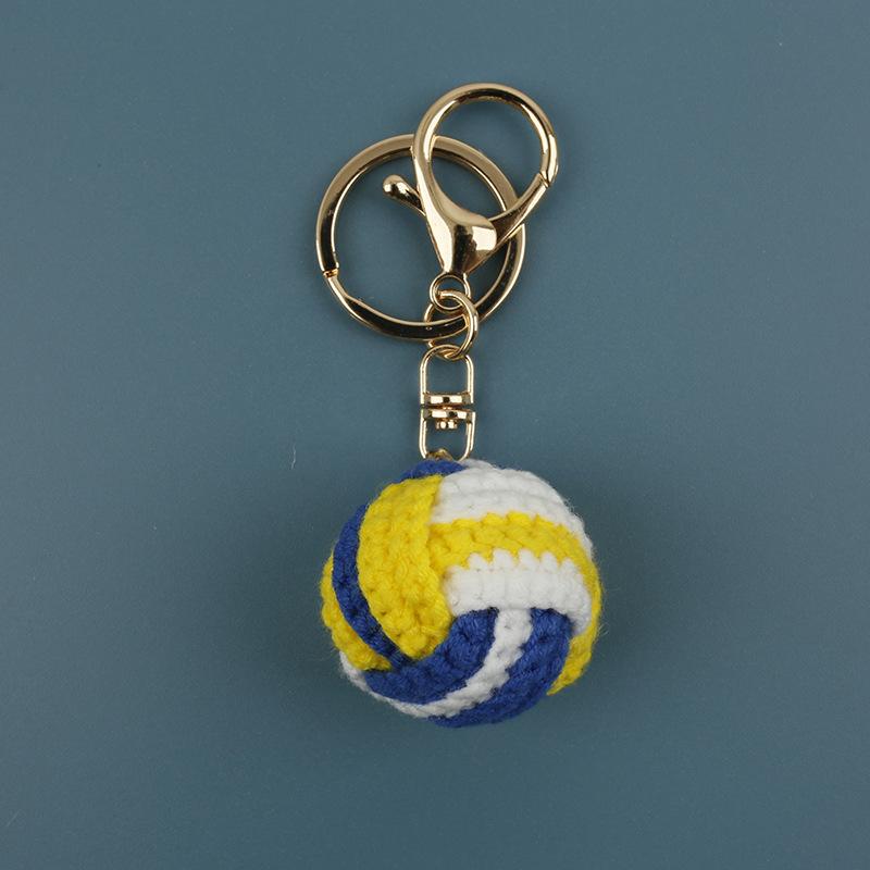Mini Volleybal Sleutelhanger Voor Tas Hanger Sportbal Serie Haak Sleutelhanger Gebreide Voetbal Sleutelhangers Op Maat Gemaakte Accessoires gray