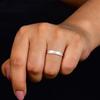Minimalist Silver Leaf Ring with Cubic Zirconia, Dainty Nature Inspired Band, CZ Stackable Ring, Everyday Jewelry, Gift for Her.