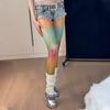 Y2K Mode Gotische Ausgeschnittene Sexy Strumpfhosen Damen Bunt Fischernetz Heiße Mädchen Jk Strumpfhosen Hoch Elastisch Hipster Leggings