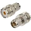 DHT Electronics RF Coaxial Adapter MINI-UHF Male To UHF SO239 PL259 Connector Pack of 2