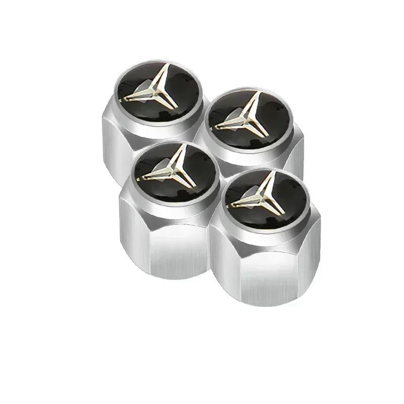 C200 E200 New 2025 For Mercedes Benz 4pcs Alloy Car Wheel Stem Air Valve Cap Tire Dust Cover Accessory For Mercedes Benz W222 W2