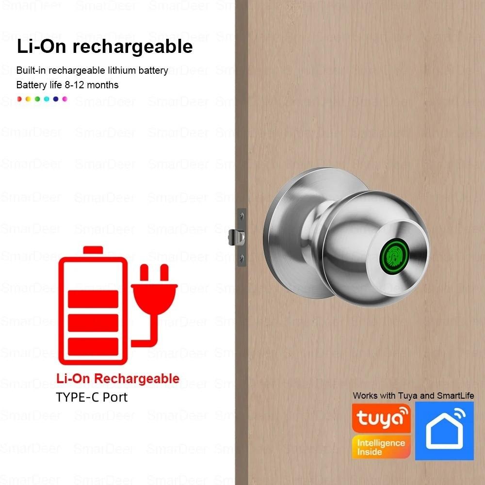 Maniglia Smart per Porta di Casa Serratura per Porta con Impronta Digitale Serratura Smart Antifurto Serratura Biometrica per Porta Maniglia per Porta con Impronta Digitale