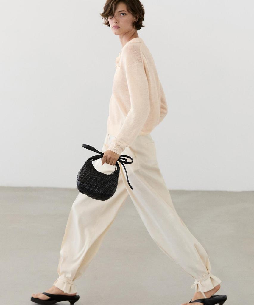 Masimodutti Thin Linen Polo Neck Sweater