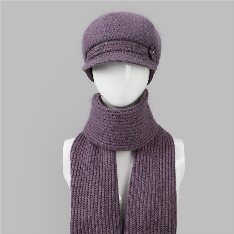 Wool Hat Women'S Season Velvet Warm Rabbit Hair Mother Hat Ear Protection Cold Foreign Gas Knitted Hat