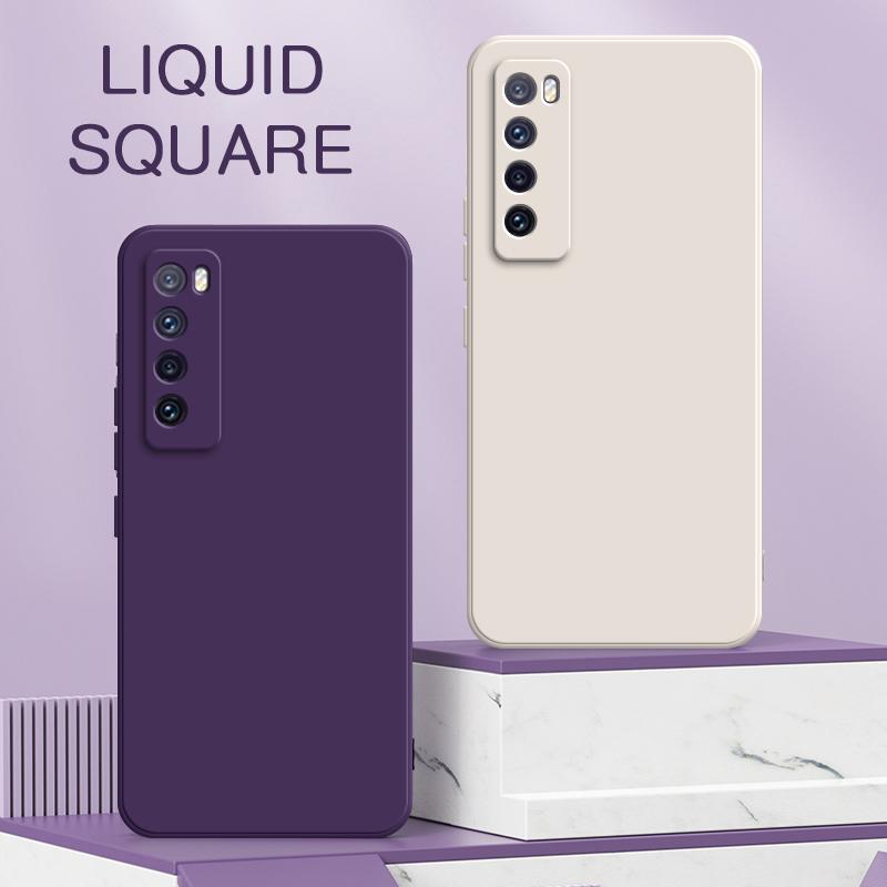 

Квадратный жидкий чехол для телефона Huawei Nova 6 7 7i Pro SE Youth 5G Мягкий силиконовый противоударный чехол на 360 градусов Nova6 Nova7 Корпус
