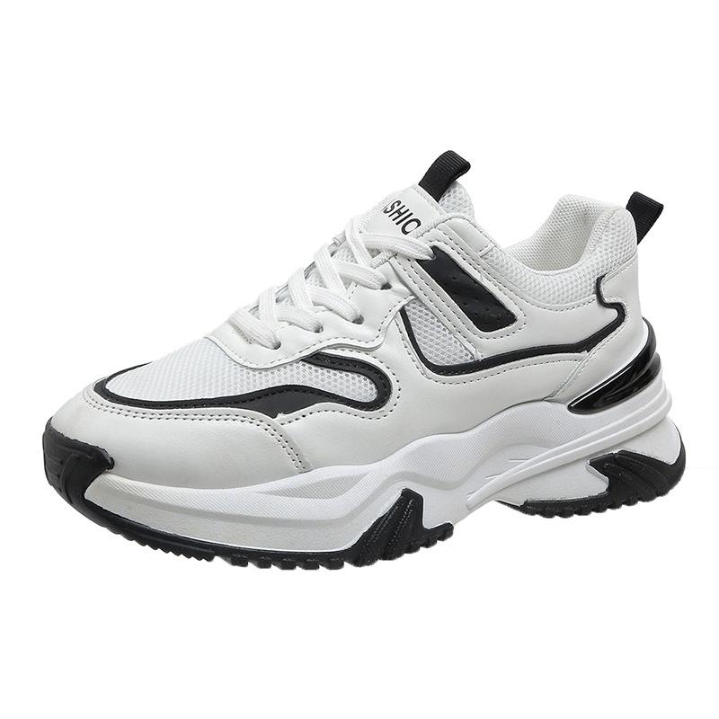 2025 spring, autumn and winter new mesh sports casual shoes women's splicing platform running student dad shoes women