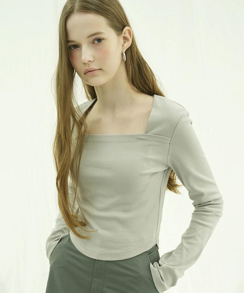 VIVACIOUS Renee Square Neck Slim Long Sleeve - 5Col