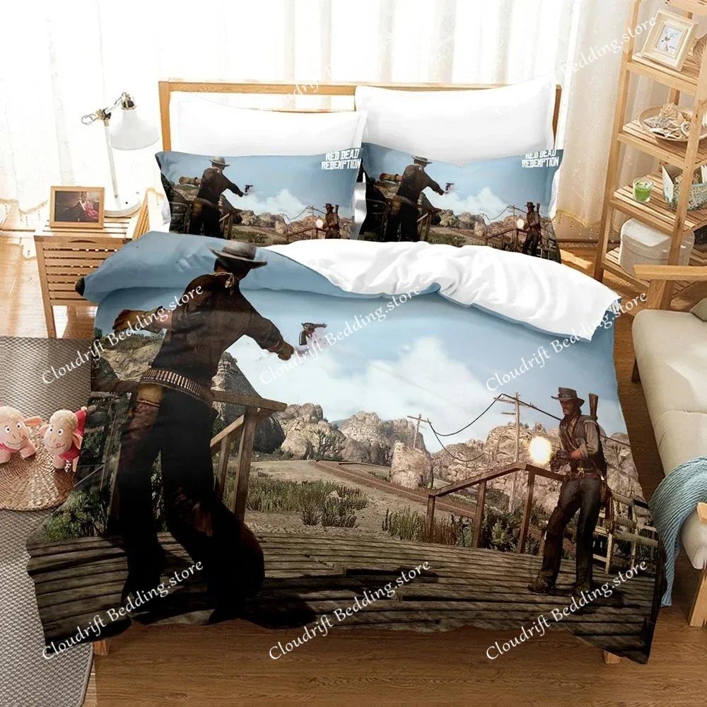 Mode 3D Red Dead Redemption Bettwäsche-Sets Bettbezug-Set mit Kissenbezug Twin Full Queen King Bettwäsche Bettwäsche