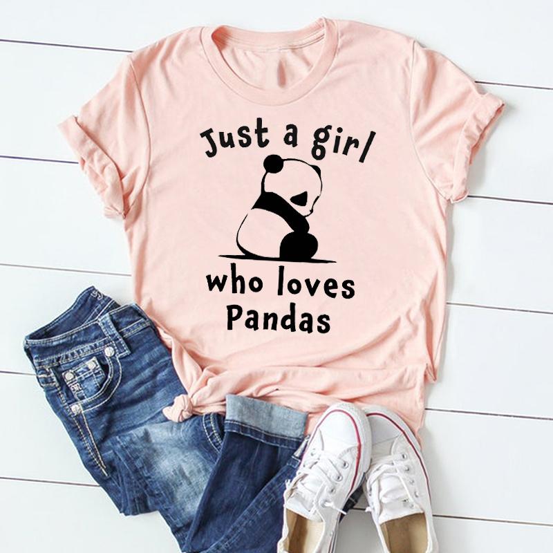 T-shirt Top Fashion Tshirt Abbigliamento Casual Sweet Love Panda Primavera Manica corta Donna Stampa T-shirt grafica femminile estiva da donna