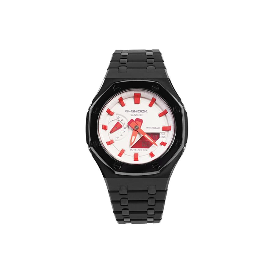Casio Unisex Liquid Crystal,Analog Dual Display Series 48.5mm White Watch GA-2100-4A(Watch8--)