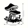 1pc Art Deco Metal Mushroom Wall Sculpture Decorative Iron Garden Patio Artwork for Indoor Home Living Room Balcony Fence Decor