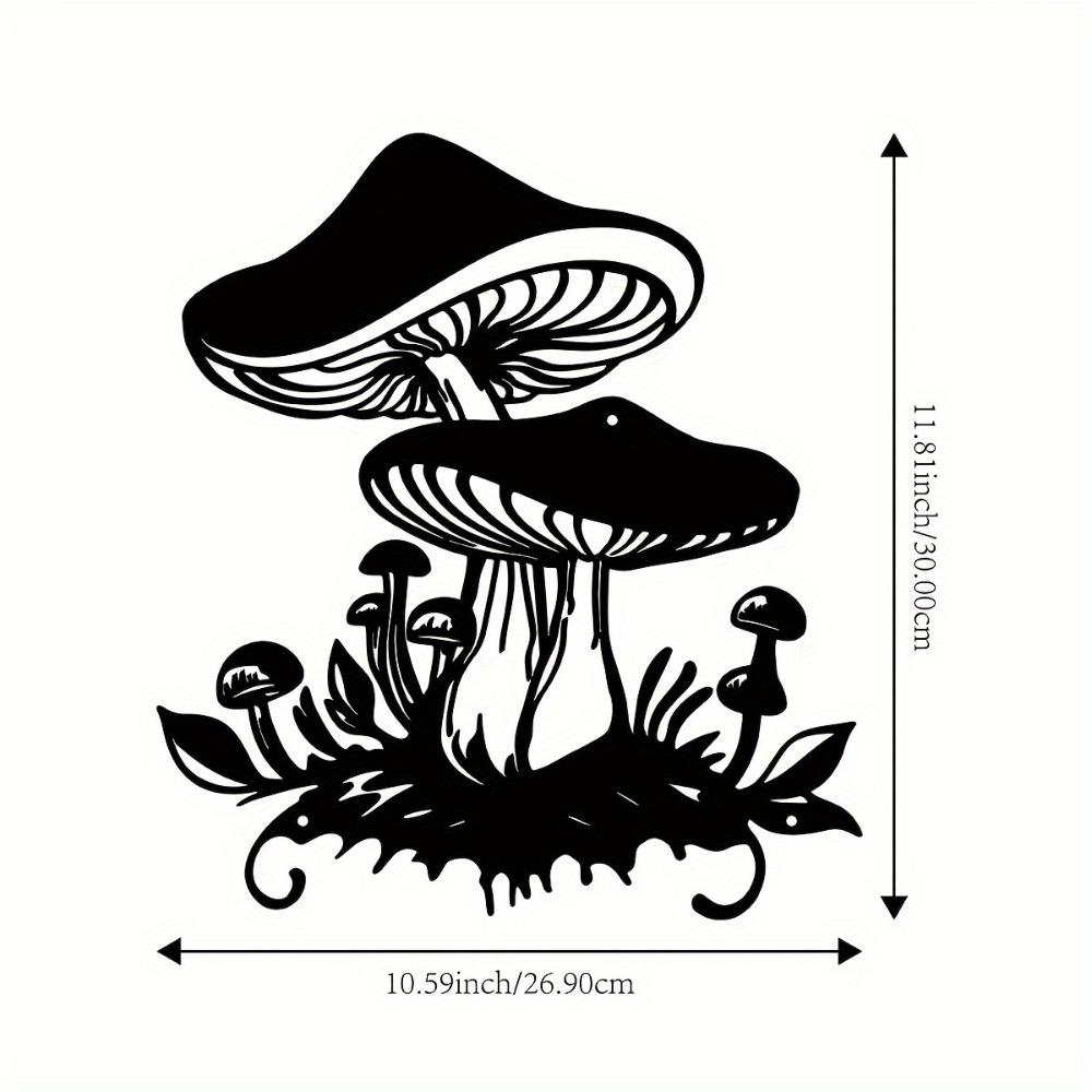 

1pc Art Deco Metal Mushroom Wall Sculpture Decorative Iron Garden Patio Artwork for Indoor Home Living Room Balcony Fence Decor 12in