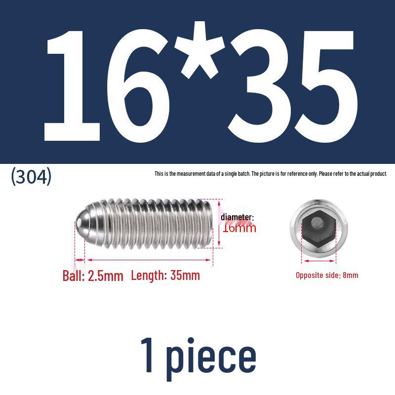 Stainless Steel Ball Plunger Set: M2.5-M16 Ball Screw Positioning Spring Plunger