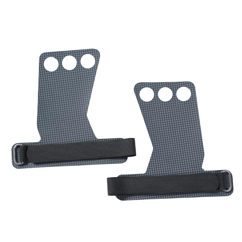 Fitness Gym Palm Guard for Weightlifting Cowhide Hand Grips Pads Pull up 3 Holes Gymnastics Palm Grip Unisex серый