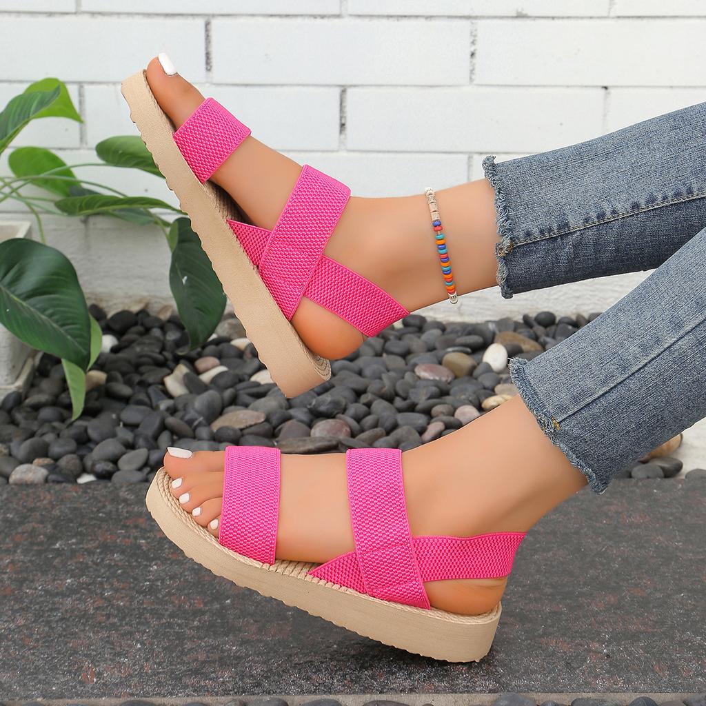 2026Dames Slingback Sleehak Sandalen Buiten Zomer Lichtgewicht Slippers Effen Kleur Dikke Zool Dames Pantoffel Vrouwen Romeinse Sandalen